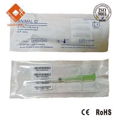 Animal Microchip Glass Tube Capsule Tag Transponder With Syringe 2.12*12mm 125KHz Pet Dog Fish Tracking