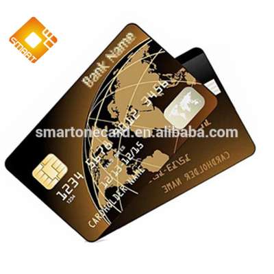 CMYK printing smart 4442 chip card with embossed number