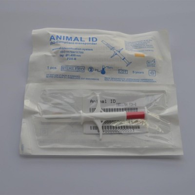 Animal Microchip glass tube tag with Syringe for Animal Tracking