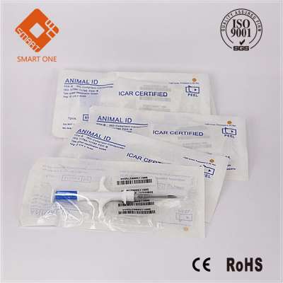 Animal Microchip Sensor 134.2KHZ RFID Animal Glass Tag with Syringe