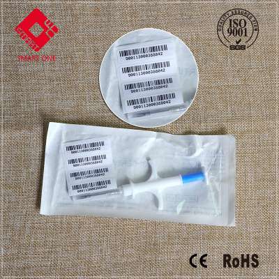 ISO7814/7815 EM4305 glass rfid tag with Syringe for animal embedded