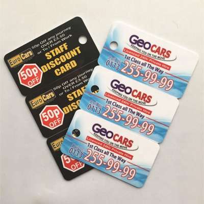 54*28.5mm barcode key tag plastic printed pvc membership card